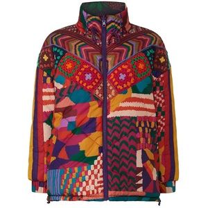 FARM RIO Abstract Patchwork Reversible Puffer - like new
